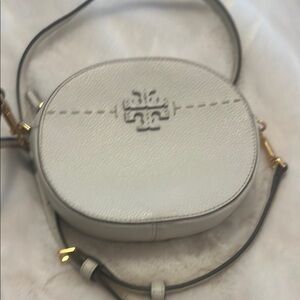Tory Burch Cream Crossbody Bag with Gold Accents